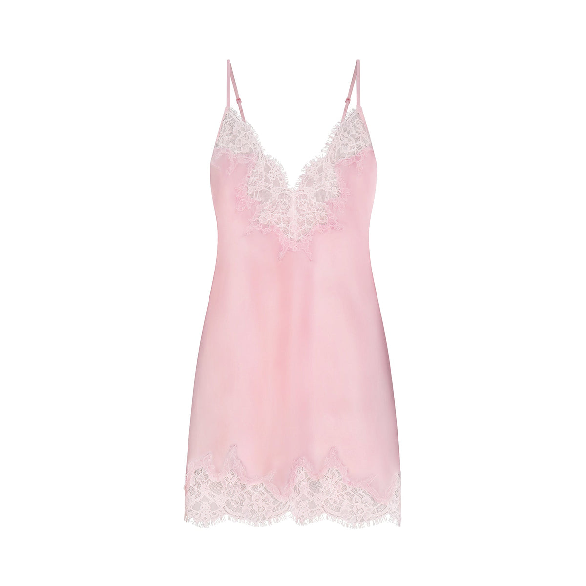 SILK LACE MINI SLIP DRESS | PEONY TONAL