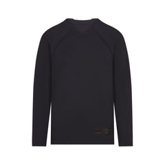 NikeSKIMS AIRY V-NECK OVERSIZED LONG SLEEVE TOP | OBSIDIAN