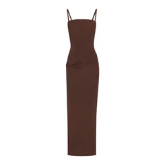 VETTESE X SKIMS SHEER MODAL LONG DRESS  | COCOA