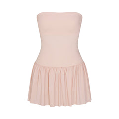 POPLIN APPAREL MINI TUBE DRESS | DUSTY PINK