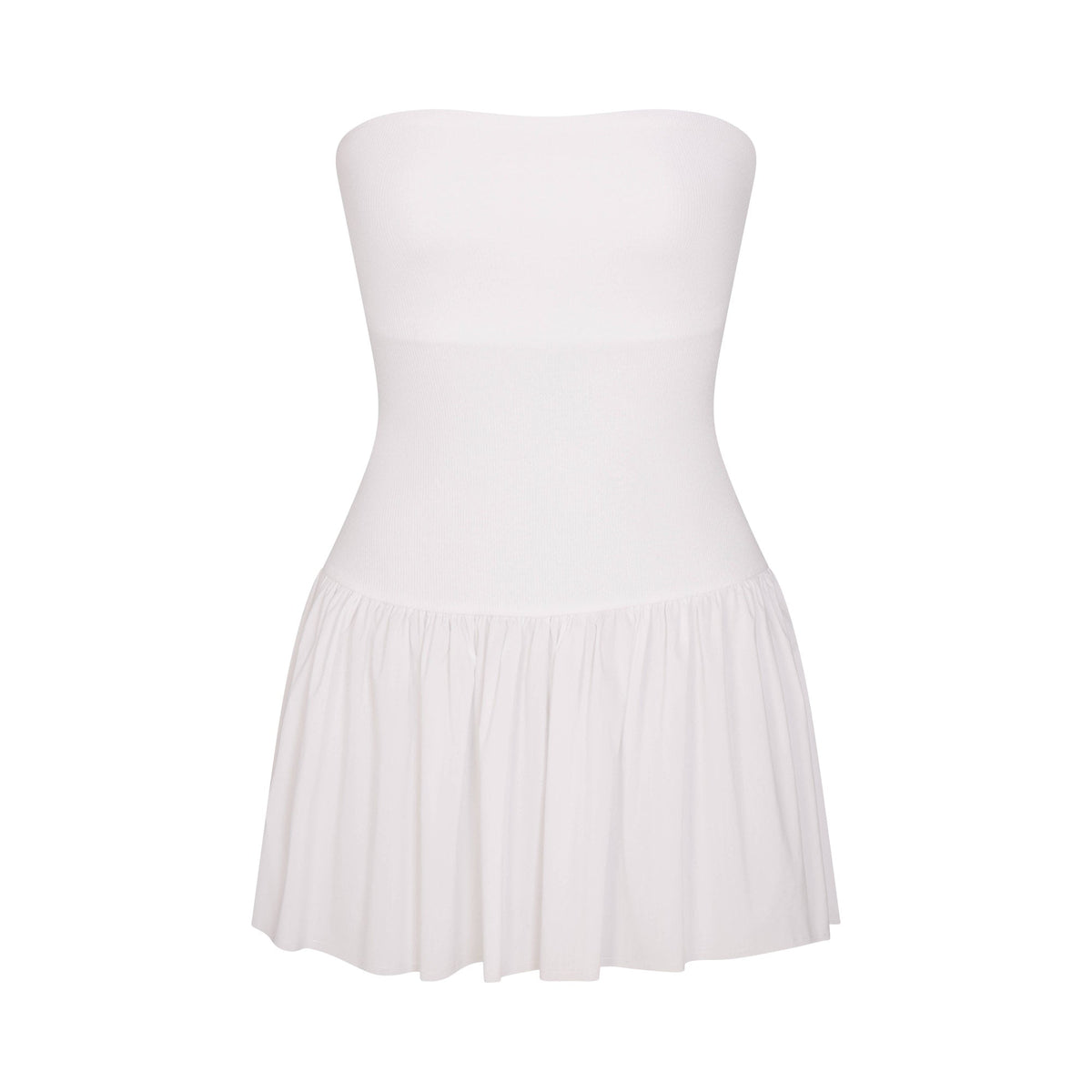 POPLIN APPAREL MINI TUBE DRESS | SNOW