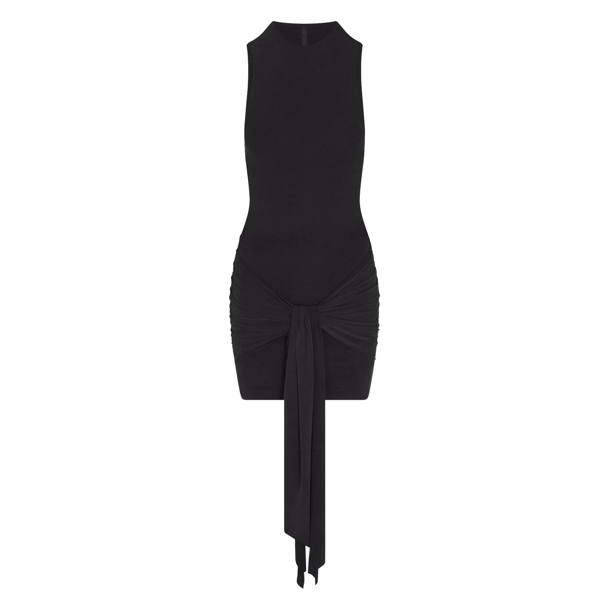 CUPRO JERSEY WRAP MINI DRESS | OBSIDIAN