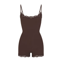FITS EVERYBODY LACE ONESIE | ESPRESSO