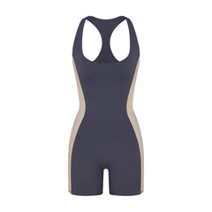 NikeSKIMS MATTE SHINE MIX RACERBACK 5" ONE PIECE | DEEP ROYAL AND STONE