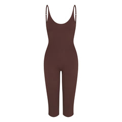 SMOOTH LAYERS CAPRI CATSUIT | COCOA