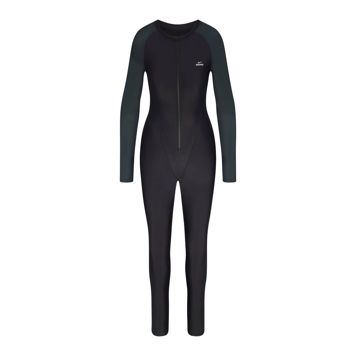 NikeSKIMS SHINE ZIP FRONT LONG ONE PIECE | OBSIDIAN AND DARK TEAL