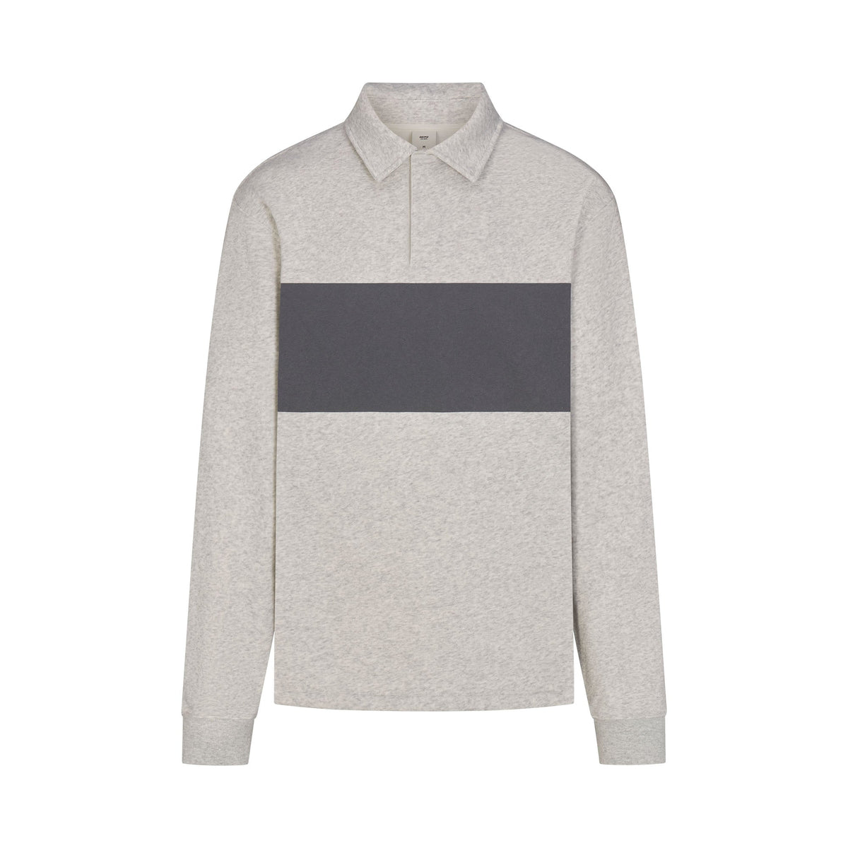 FLEECE LOUNGE MENS RUGBY POLO | LIGHT HEATHER GREY