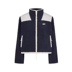 TEDDY BOXY ZIP UP JACKET | NAVY