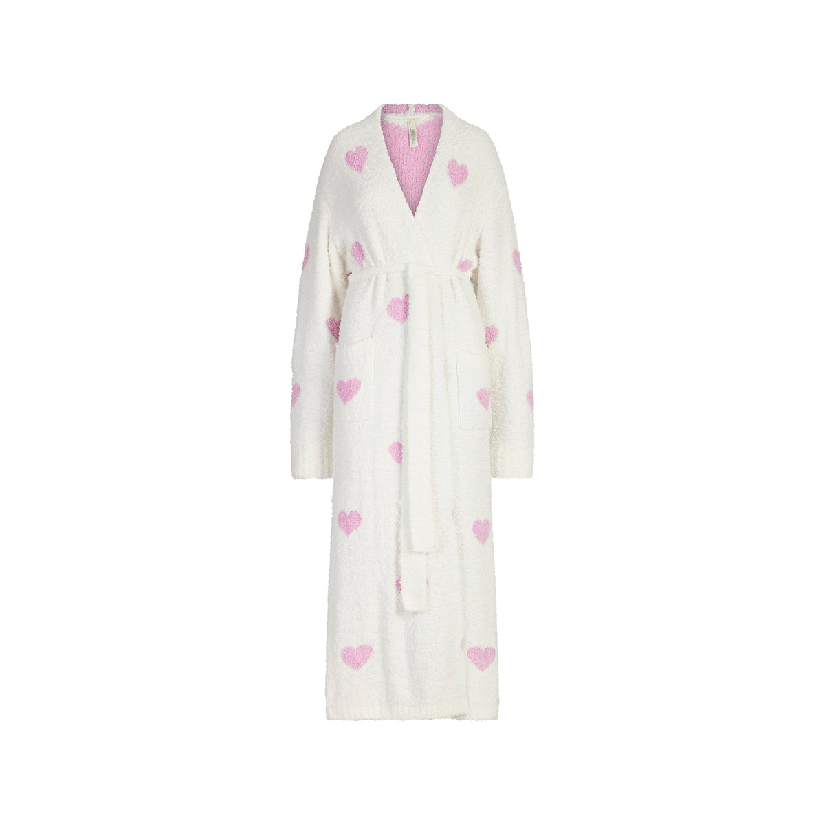 COZY KNIT UNISEX ROBE | IVORY SPACED HEARTS
