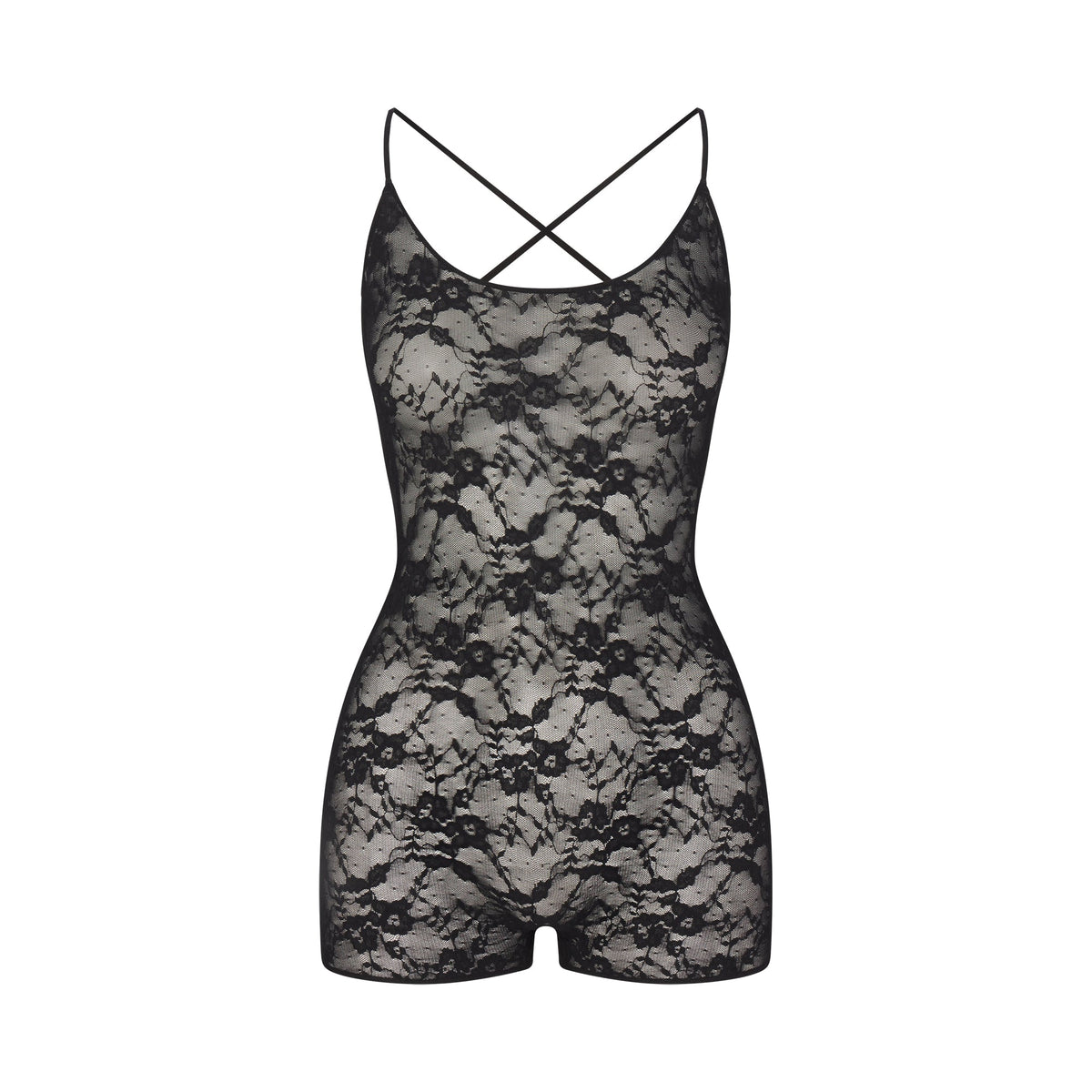 STRETCH LACE LOW BACK ONESIE | SOOT
