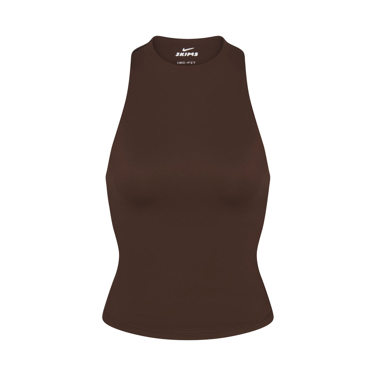 NikeSKIMS MATTE MOCK NECK RACER TANK | DARK SEPIA