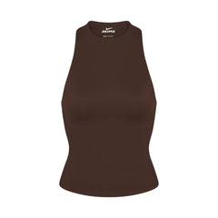 NikeSKIMS MATTE MOCK NECK RACER TANK | DARK SEPIA