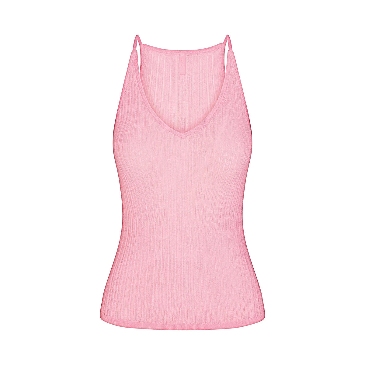 SHEER KNIT PLUNGE TANK | PEONY
