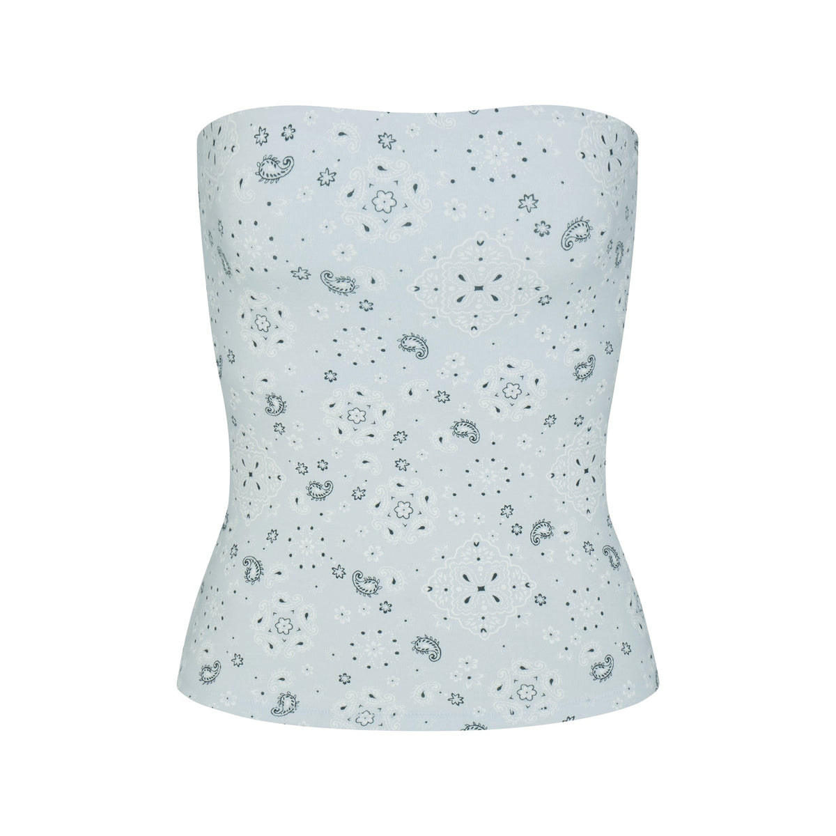 COTTON JERSEY TUBE TOP | POWDER BLUE BANDANA