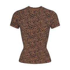 COTTON JERSEY T-SHIRT | SIENNA NATURAL LEOPARD