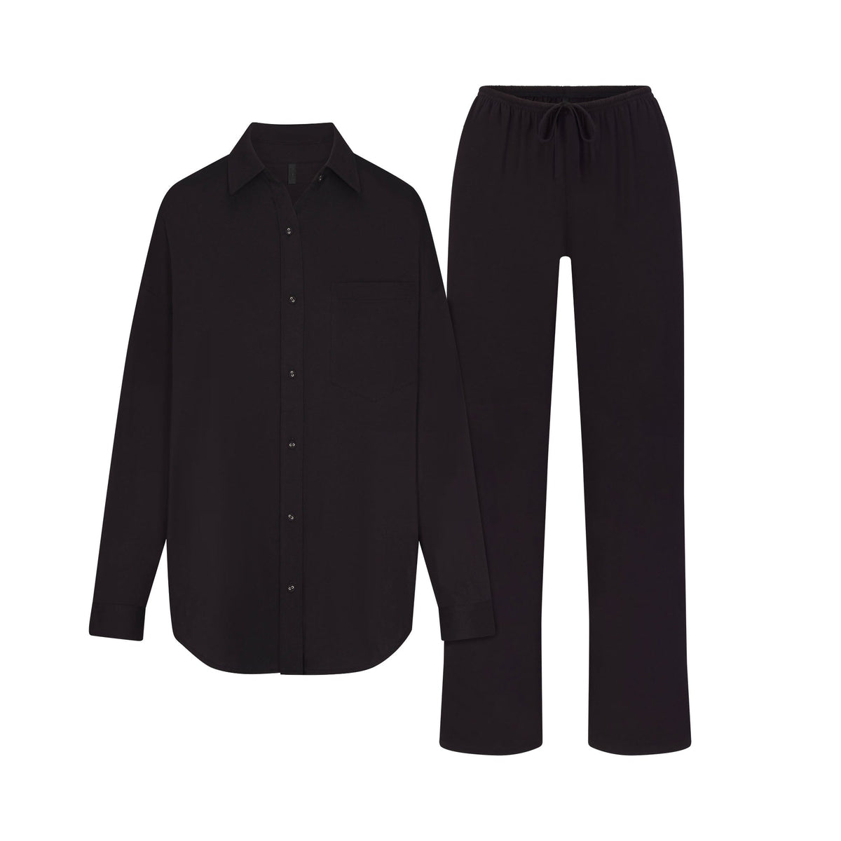 ORGANIC COTTON SLEEP LONG SLEEVE SET | OBSIDIAN