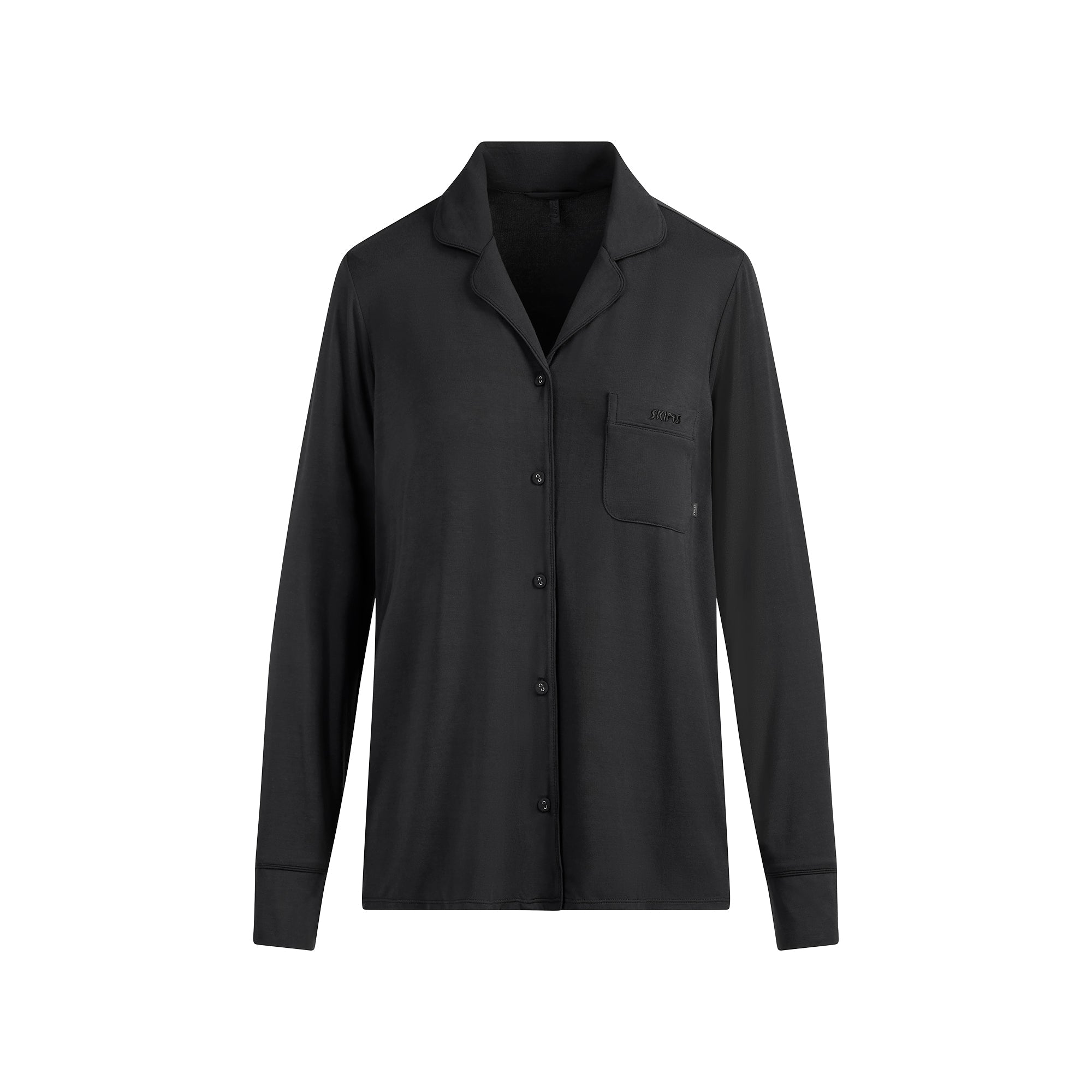 SKIMS SLEEP LONG SLEEVE BUTTON UP SET | ONYX
