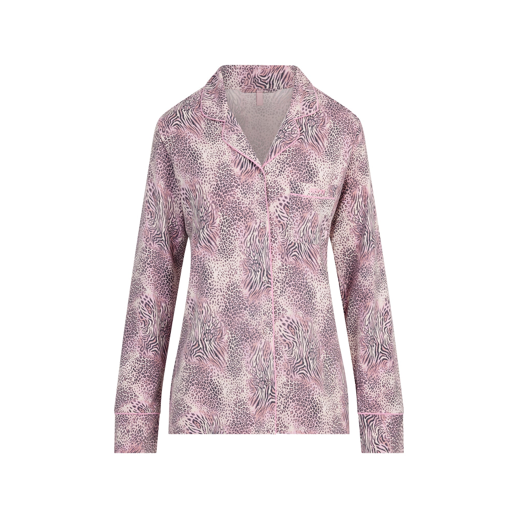 SKIMS SLEEP LONG SLEEVE BUTTON UP SET | BLOOM MINI MULTI ANIMAL