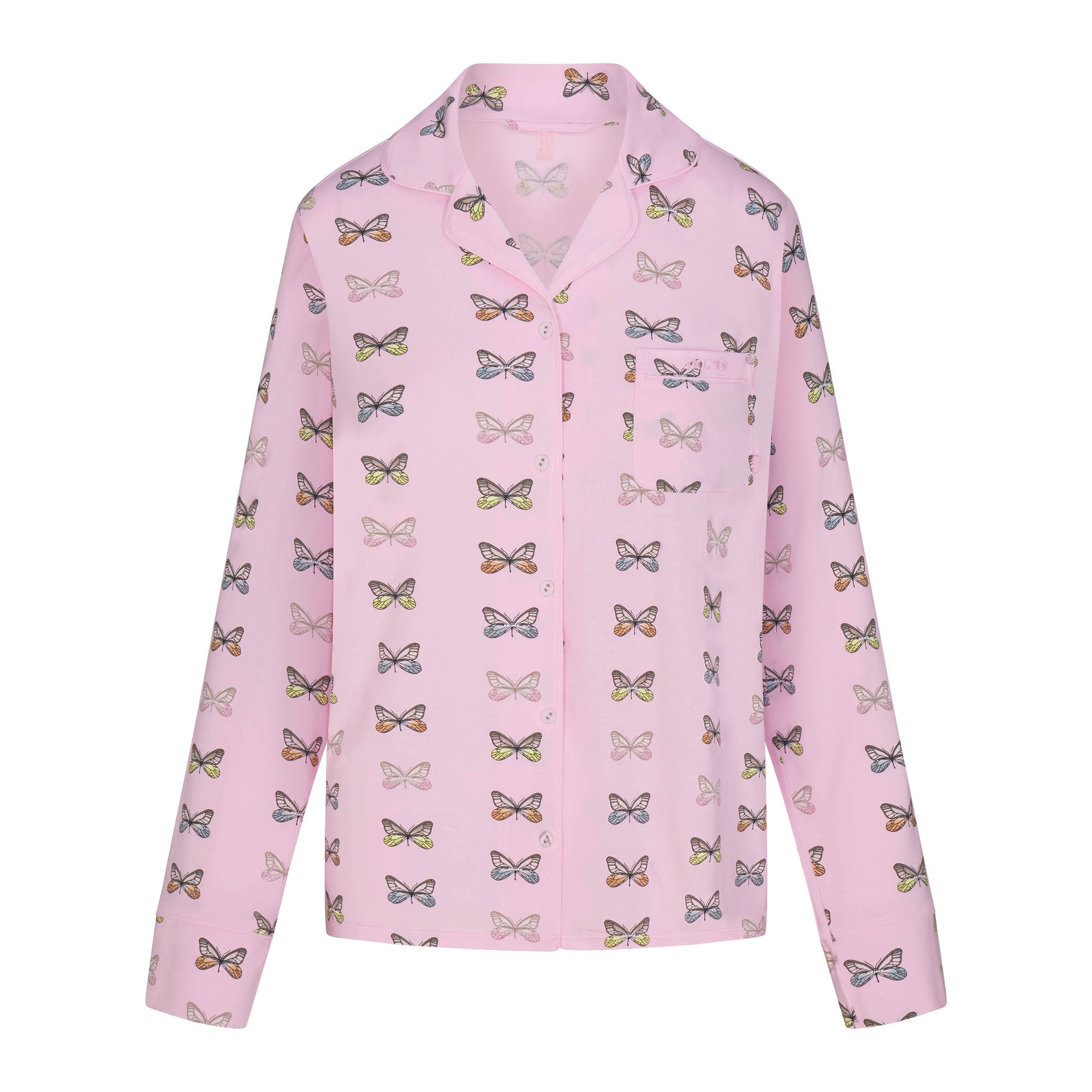 SKIMS SLEEP LONG SLEEVE BUTTON UP SET | PEONY BUTTERFLY PRINT