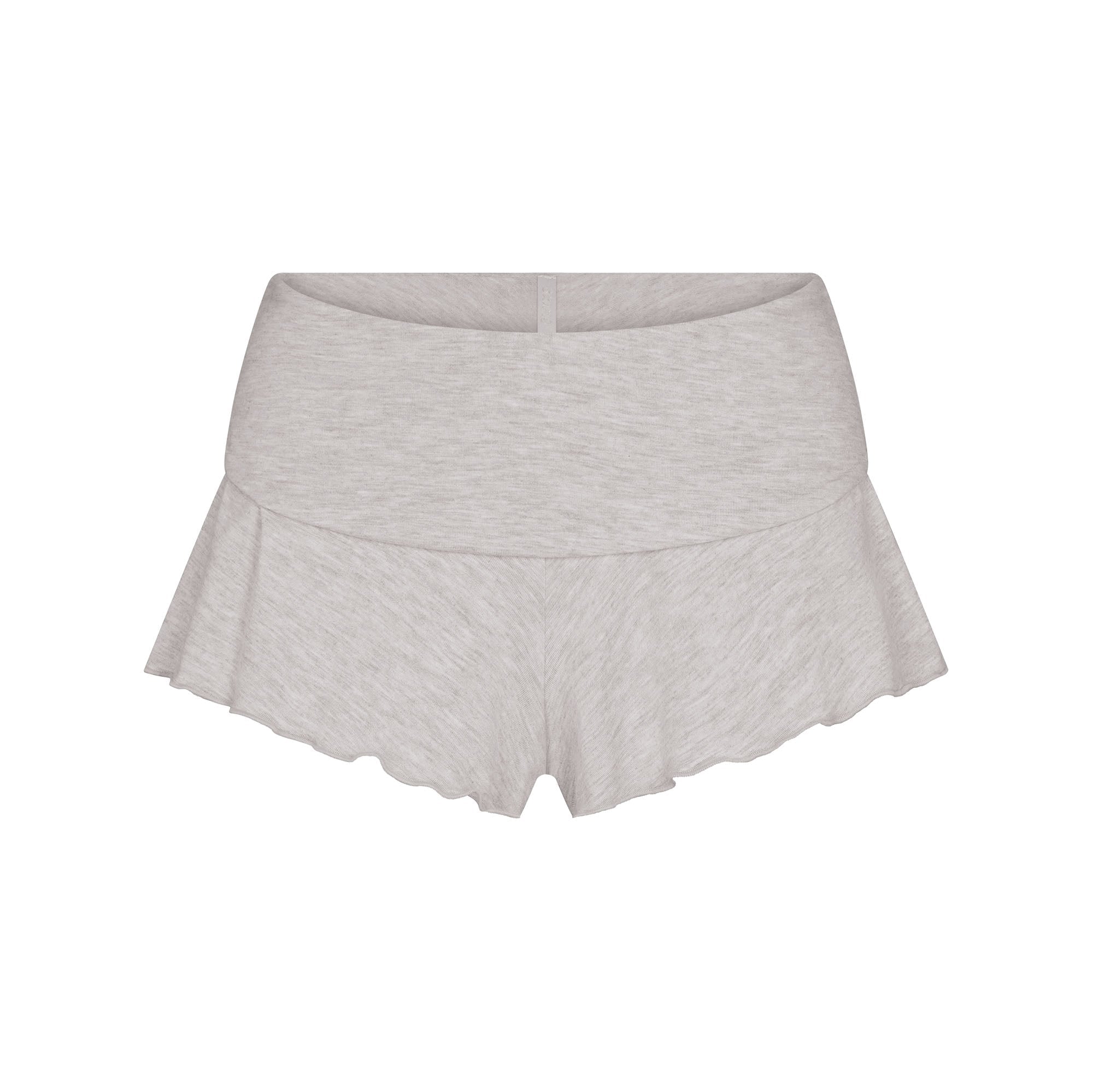 SKIMS SLEEP HENLEY AND FOLDOVER SHORT SET | LIGHT HEATHER GREY