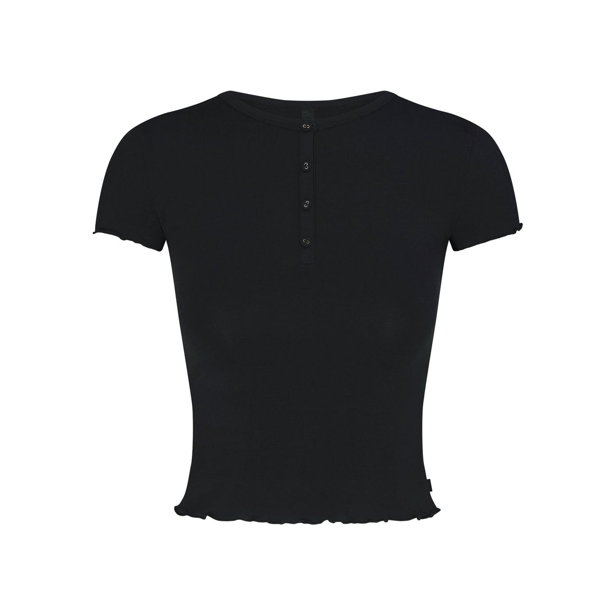 SKIMS SLEEP HENLEY AND FOLDOVER SHORT SET | ONYX