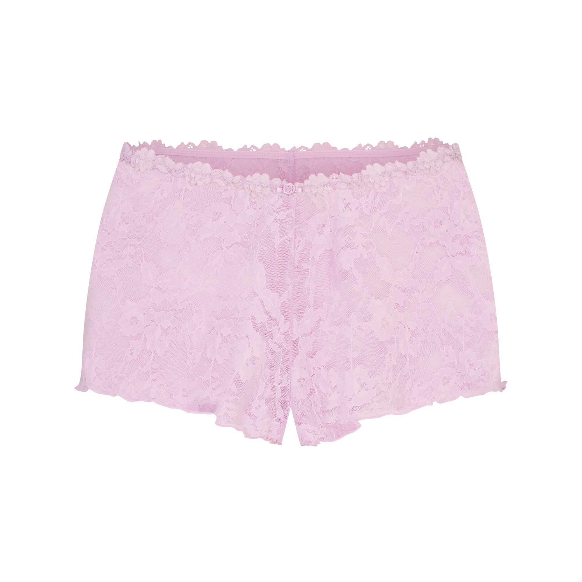 STRETCH LACE TRIANGLE CAMI AND SHORT SET | BABY PINK