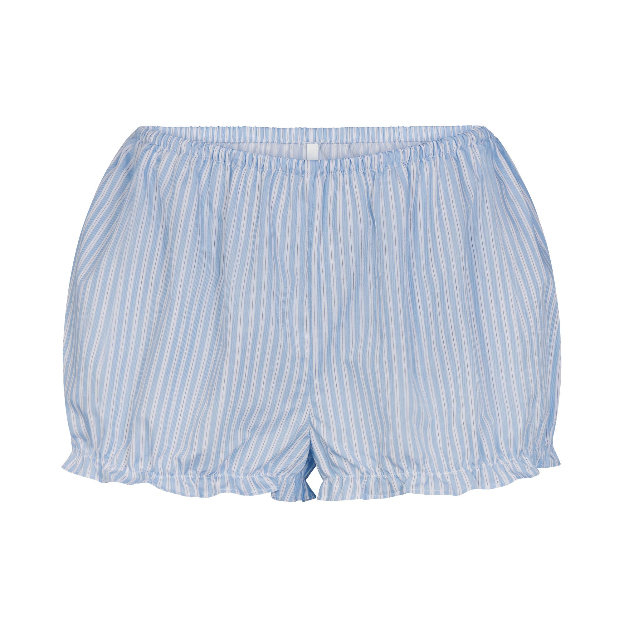 COTTON POPLIN SLEEP CROPPED BUTTON UP AND BLOOMER SET | MARINA MESH STRIPE