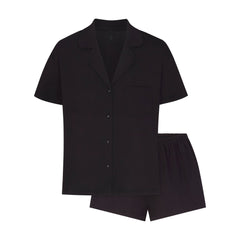ORGANIC COTTON SLEEP SHORT SLEEVE SET | OBSIDIAN