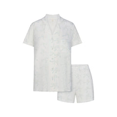 SOFT LOUNGE SHORT SLEEP SET | IVORY PEARL BOWS PRINT