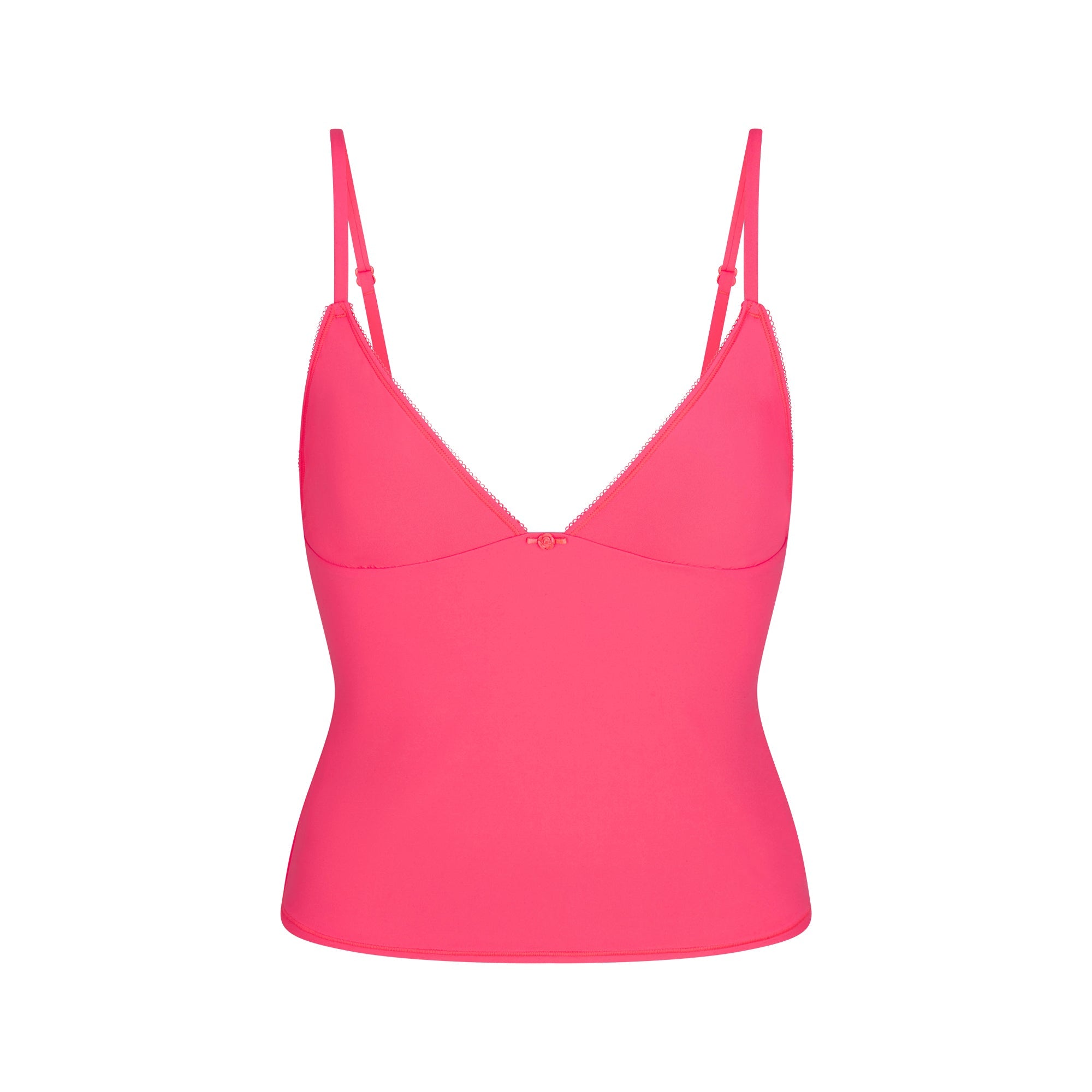 FITS EVERYBODY PICOT CAMI AND BOY SHORT SET | ULTRA PINK