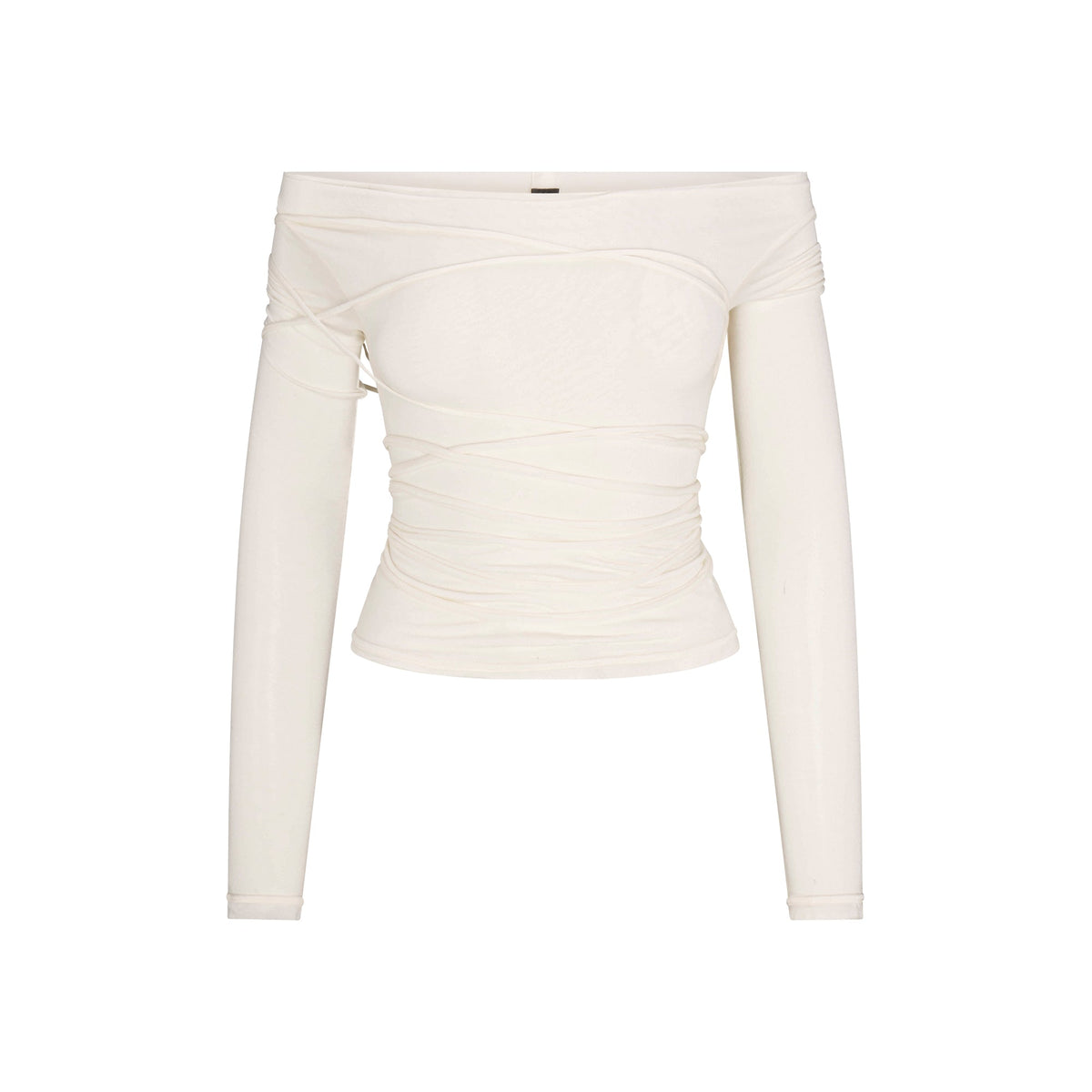 VETTESE X SKIMS SHEER MODAL OFF THE SHOULDER TOP | ECRU