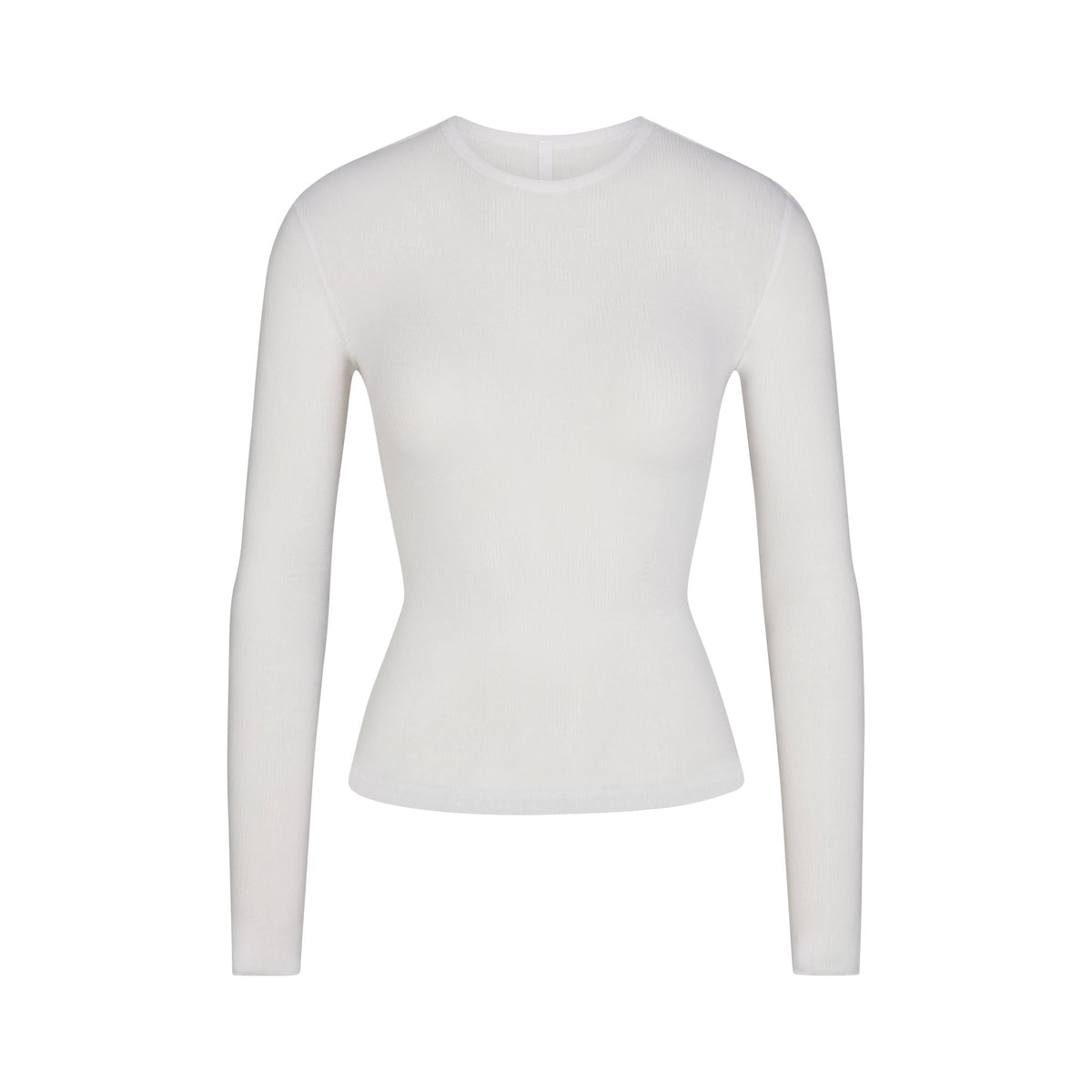 SHEER RIB LONG SLEEVE TOP | SNOW