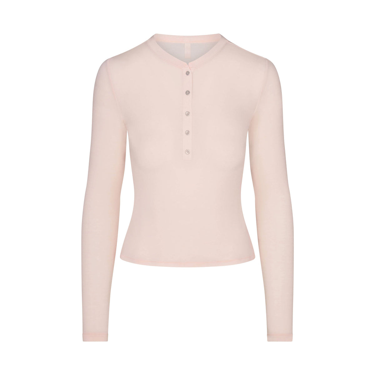 SHEER MODAL CREWNECK HENLEY | PRIMROSE