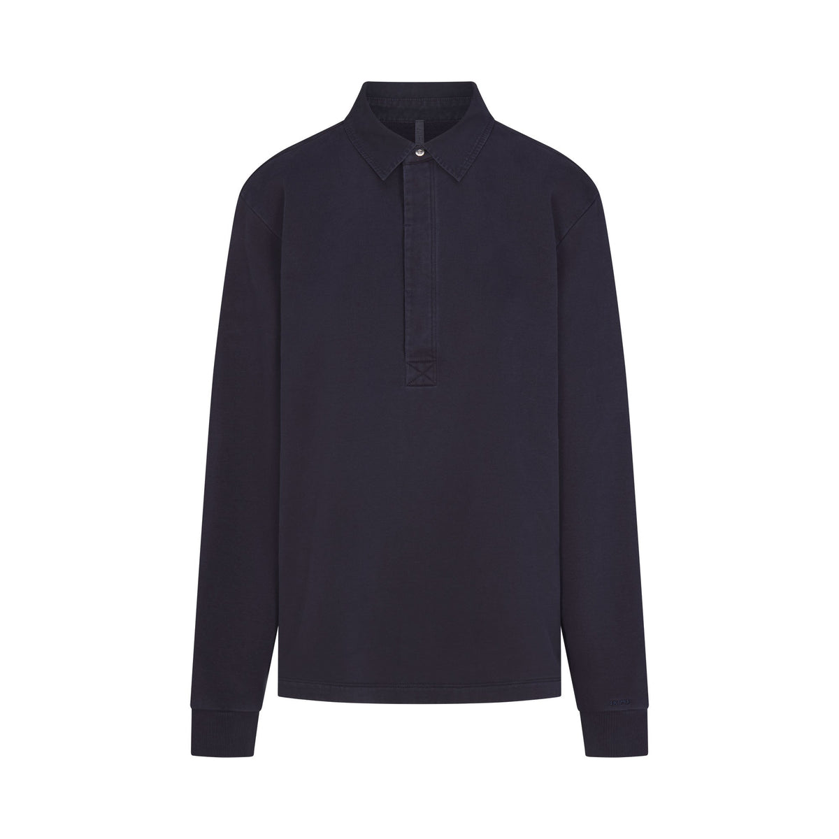 BOYFRIEND FLEECE OVERSIZED POLO  | BLUE BLACK