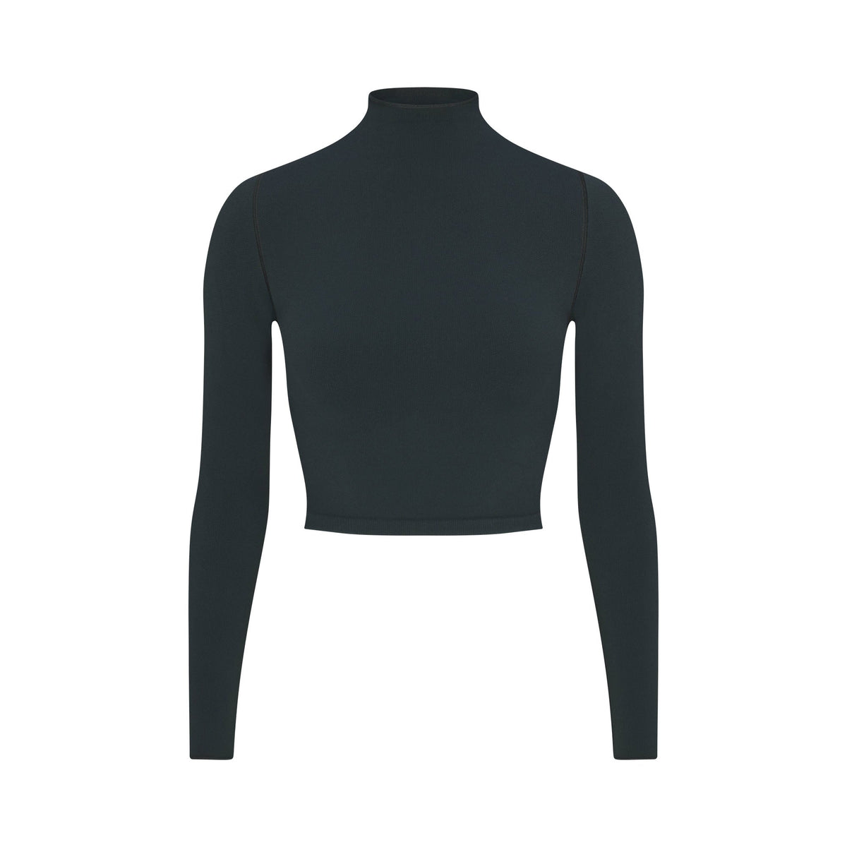 NikeSKIMS VINTAGE SEAMLESS MOCK NECK CROP TOP | DARK TEAL