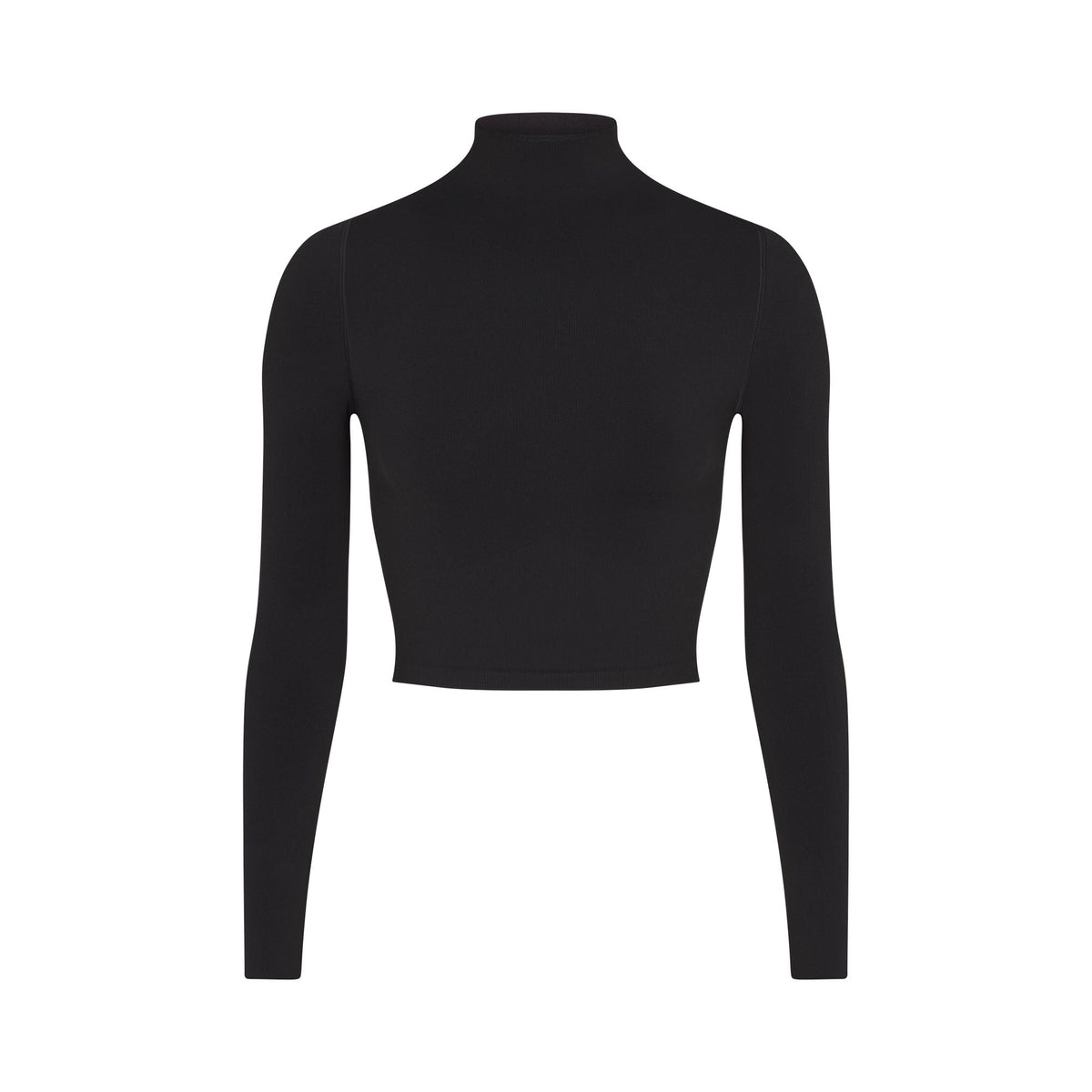 NikeSKIMS VINTAGE SEAMLESS MOCK NECK CROP TOP | OBSIDIAN