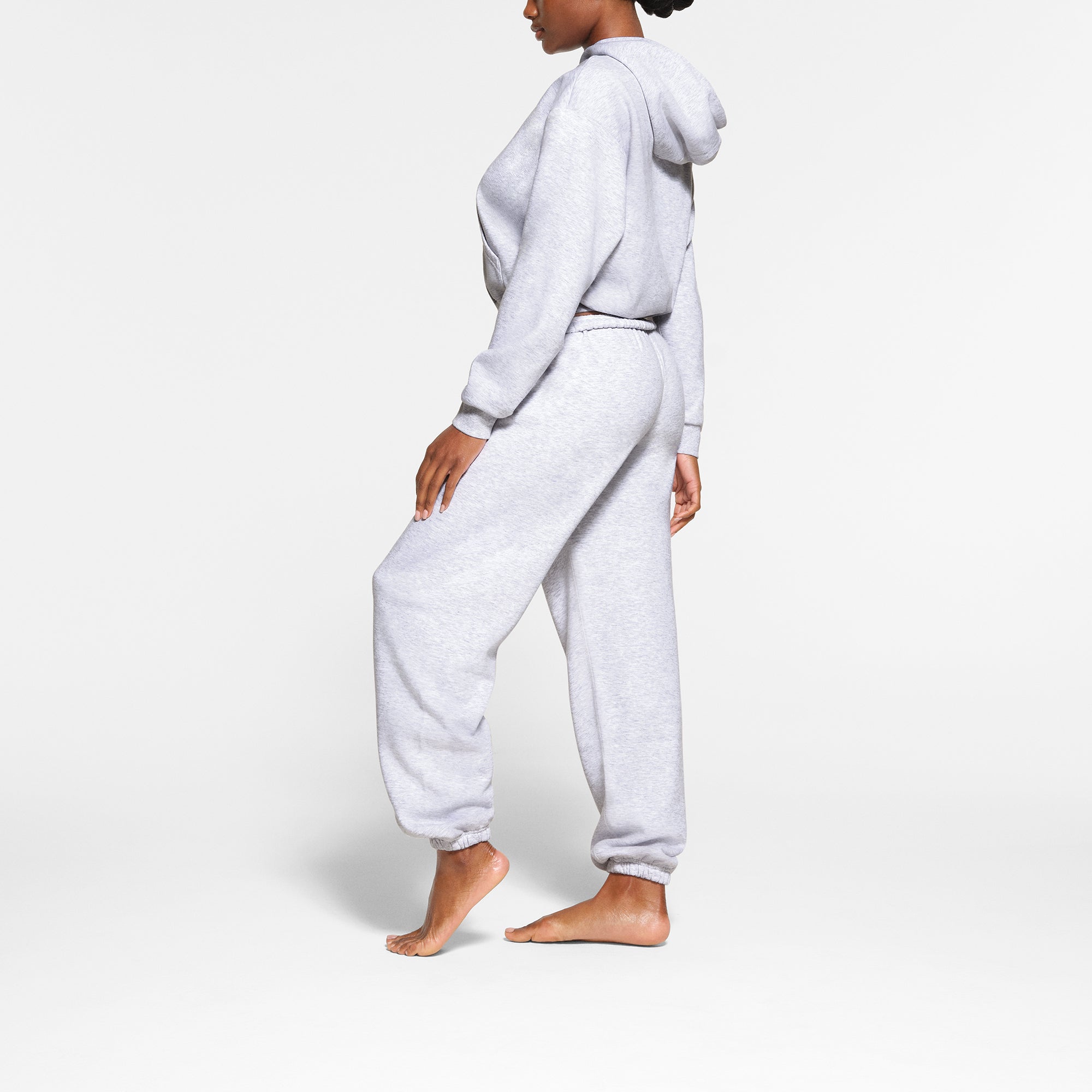 COTTON FLEECE HOODIE | LIGHT HEATHER GREY