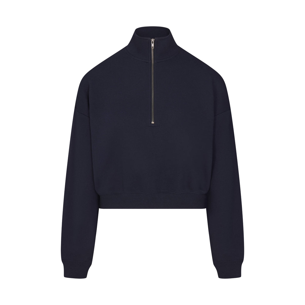 DRAPEY FRENCH TERRY HALF ZIP | NAVY