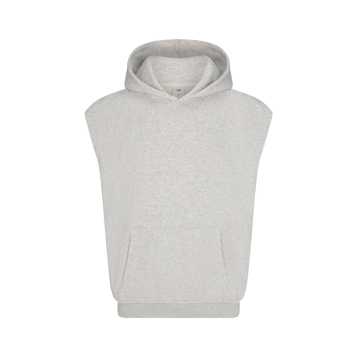 FLEECE LOUNGE MENS SLEEVELESS HOODIE | LIGHT HEATHER GREY