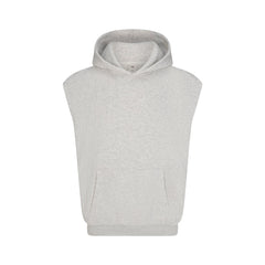 FLEECE LOUNGE MENS SLEEVELESS HOODIE | LIGHT HEATHER GREY