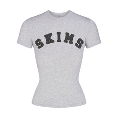 COTTON JERSEY LOGO T-SHIRT | LIGHT HEATHER GREY WITH ONYX LOGO