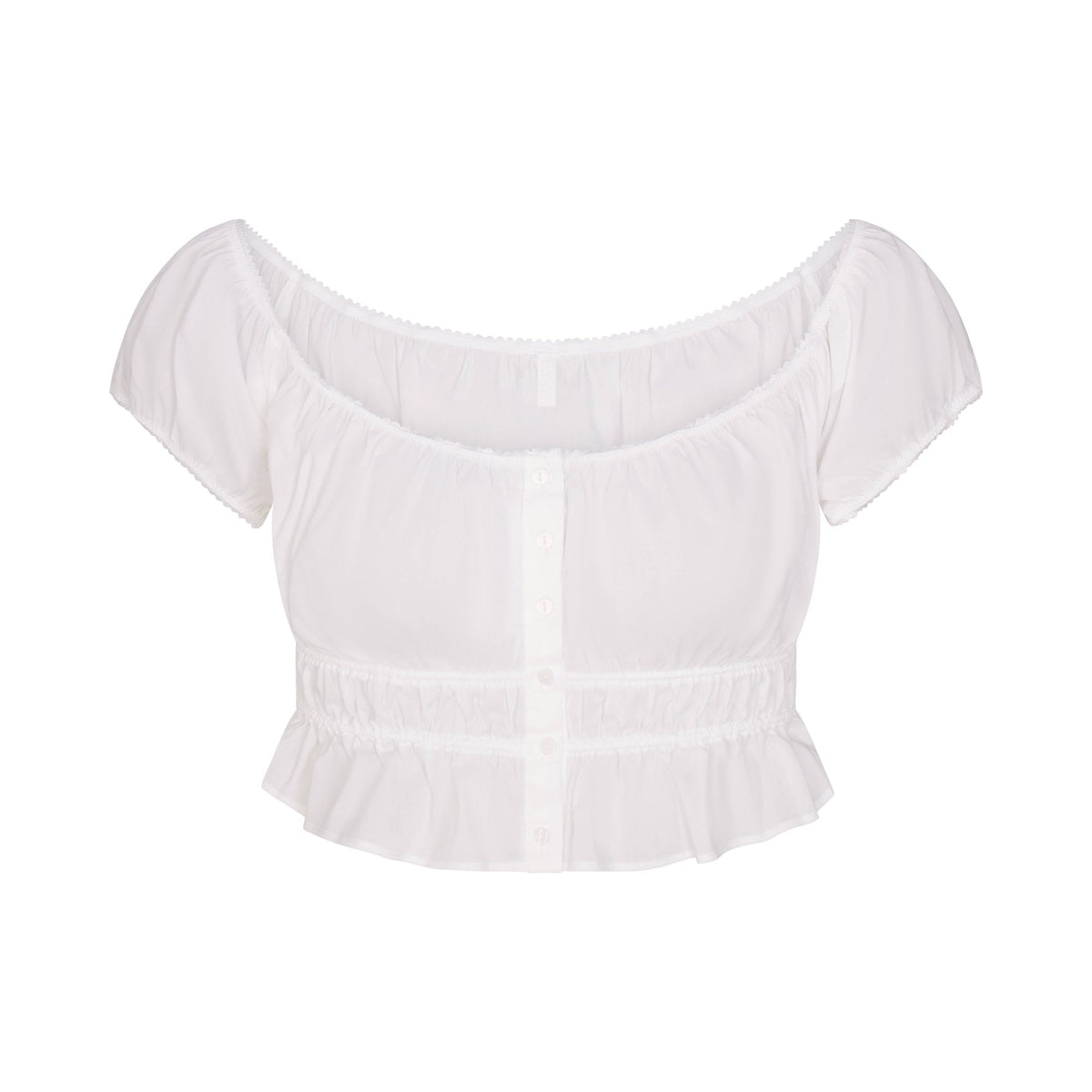 POPLIN APPAREL OFF THE SHOULDER TOP | SNOW