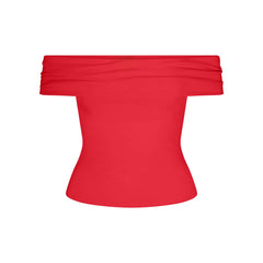 SMOOTH LAYERS ASYMMETRICAL OFF THE SHOULDER TOP | CARMINE