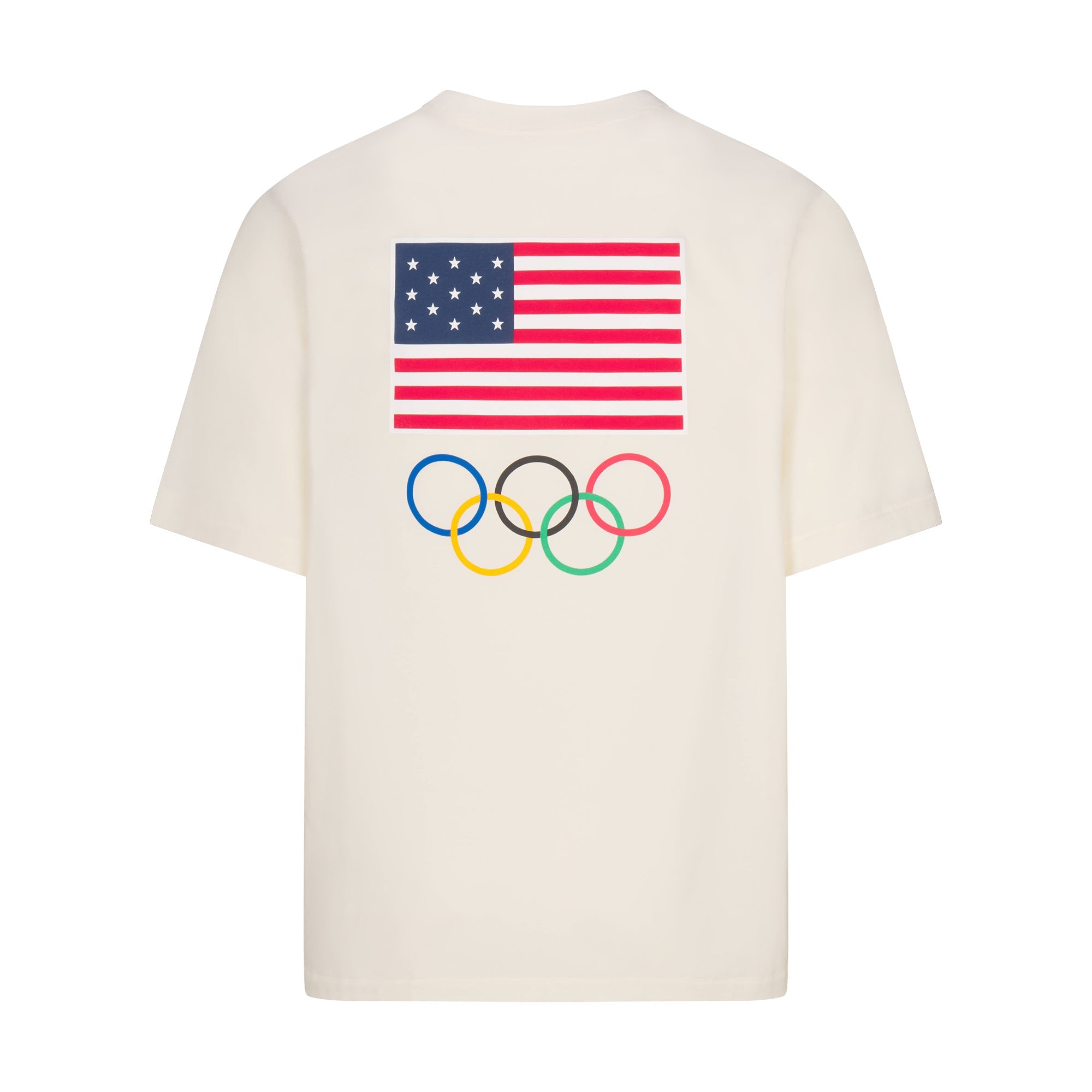 SKIMS FOR TEAM USA JERSEY SLEEP MENS OLYMPIC T-SHIRT | ECRU