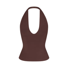 SMOOTH LAYERS HALTER TOP | COCOA