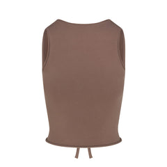 COTTON JERSEY TIE BACK TANK | AMETHYST