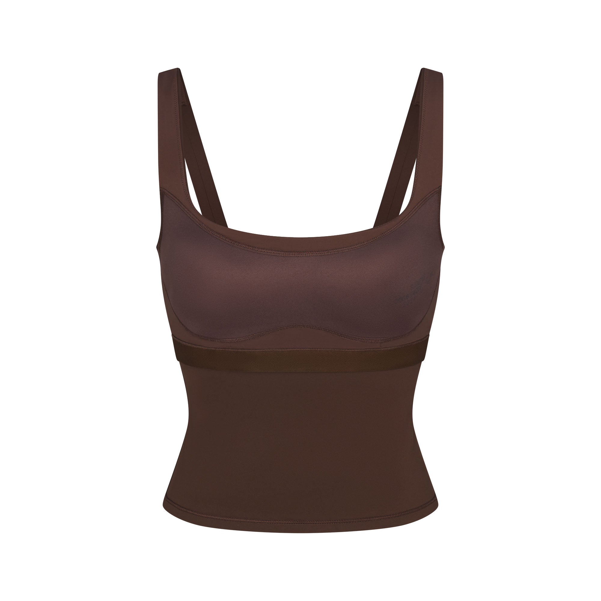NikeSKIMS MATTE SQUARE NECK TANK | DARK SEPIA