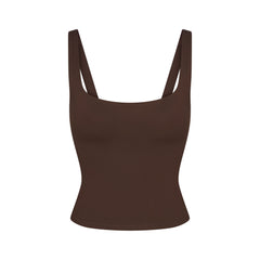 NikeSKIMS MATTE SQUARE NECK TANK | DARK SEPIA
