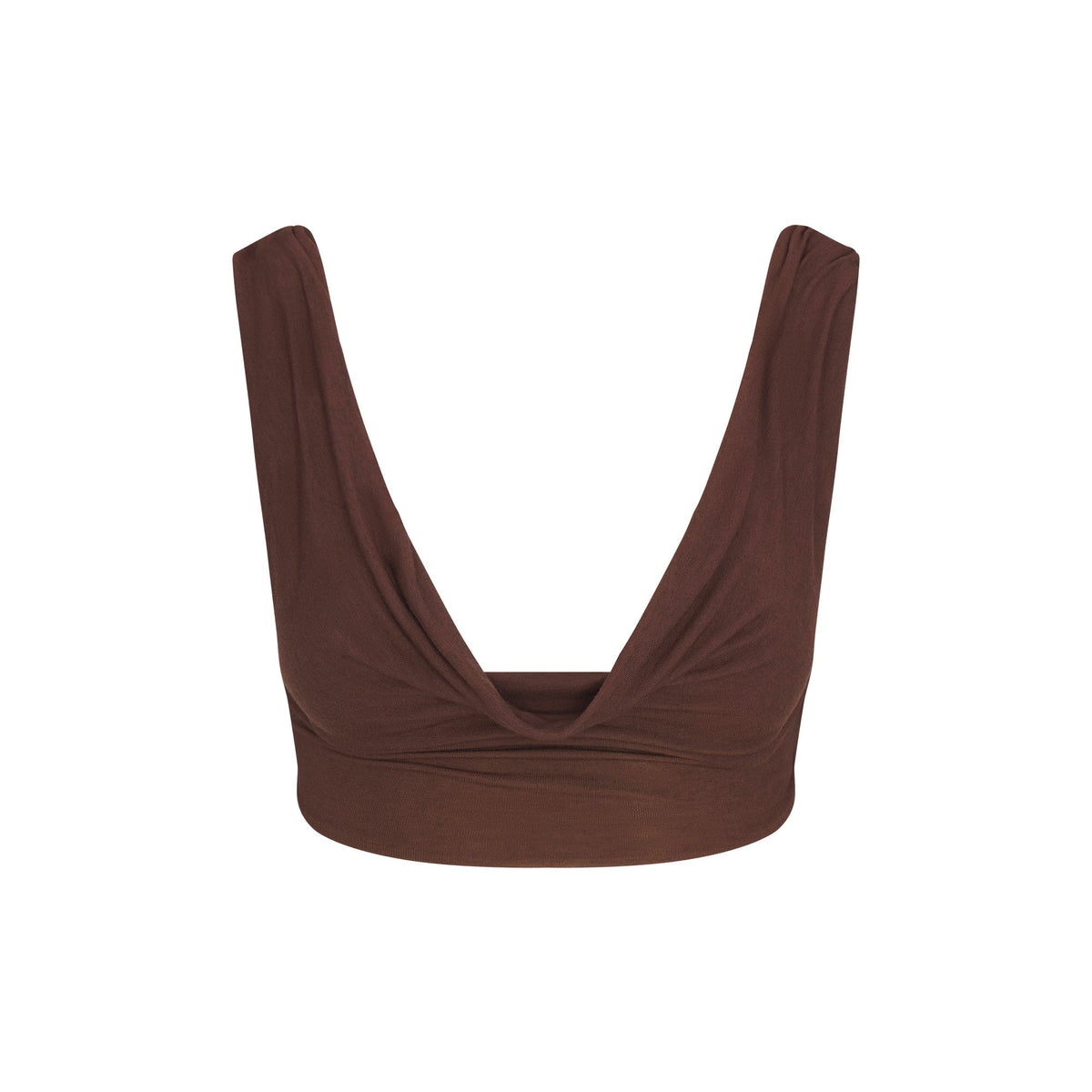 VETTESE X SKIMS SHEER MODAL DRAPED BRALETTE | COCOA