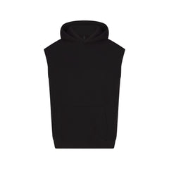 COTTON FLEECE OVERSIZED SLEEVELESS HOODIE | ONYX